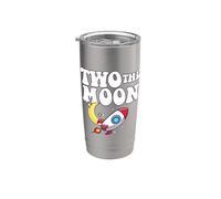 Tema 2 de la fiesta de cumpleaños de Outer Space: El astronauta lunar Vaso térmico de acero inoxidable de doble pared