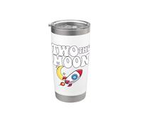 Tema 2 de la fiesta de cumpleaños de Outer Space: El astronauta lunar Vaso térmico de acero inoxidable de doble pared