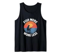 Tema de actividades al aire libre Fish More Work Less Hobby Camiseta sin Mangas