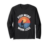 Tema de actividades al aire libre Fish More Work Less Hobby Manga Larga