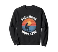 Tema de actividades al aire libre Fish More Work Less Hobby Sudadera