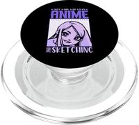 Tema de Anime Morado para dibujante de Dibujo Kawaii PopSockets PopGrip para MagSafe