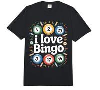 Tema de Bolas de números Coloridos I Love Bingo Comfort Colors Adult Heavyweight T-Shirt