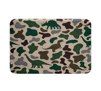 Tema De Camuflaje De Dinosaurios Y Animales Salvajes En Verde Militar Alfombrillas para Puertas Funny Alfombrilla Felpudos para Puerta para Hogar Cocina Comercios 40x60Cm