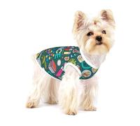 Tema de Ciencia de Dibujos Animados,Camiseta de algodón sin Mangas para Mascotas, Chaleco Transpirable, Suave y elástico para Cachorros,L