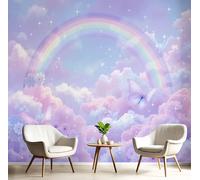 Tema de fantasía Nubes de mariposas arcoíris Mural de Pared, Papel Pintado Fotográfico, Decoración Moderna para Dormitorio, Póster Artístico de Pared - 250x175cm