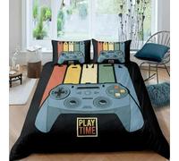 Tema De Juego Juego de Ropa de Cama Consola De Videojuegos Funda Nordica Reversible con Funda Edredon 240x220 cm Microfibra y 2 x Fundas de Almohada 50x75 cm