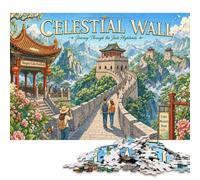 Tema de la Gran Muralla China Puzzle De Madera 500 Piezas Adultos Y Niños,Rompecabezas,14 Años+,Deco Pared,Regalo Ideal,Anti-estrés,Relax,Desafío,Reto,Madera,Educativo (52x38cm)