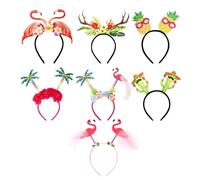 Tema de la playa para mujeres, diademas temáticas hawaianas, 7x Accesorios de cabezal de playa floral tropical, Bandas de cabello Seaside Decoración para actividades de baile