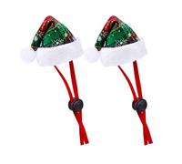 Tema De Navidad Santa Satn para Perros Cats Holiday Props Gaps para Pequeñas Razas Que Ajustan A La Mascota Santa Caps Cadietos Fiesta 2 PCS Festival Mascotas Sombrero
