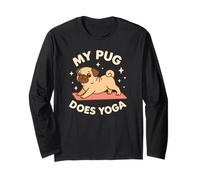 Tema de Perro Lindo My Pug Does Yoga Manga Larga