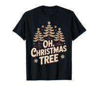 Tema de villancicos navideños Oh Christmas Tree Star Snow Camiseta
