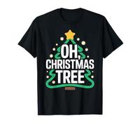 Tema de villancicos navideños Oh Christmas Tree Star Snow Camiseta