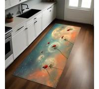 Tema del Cielo Estrellado Alfombra de Pasillo Antideslizante Mariquita Diente de león 60 x 180 cm Anti-Suciedad, Absorbente, Moderna y Fácil de Limpiar para Cocina y Salón