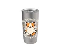 Tema lindo animal de mascota "My Guinea Pig Meditates" Vaso térmico de acero inoxidable de doble pared