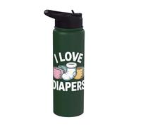 Tema lindo bebé I Love Pañales Stainless Steel Insulated Water Bottle