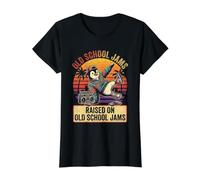 Tema Musical Cumpleaños Break Dancing Penguin Vintage Retro R&B Camiseta gráfica económica, Mujer, Negro, L