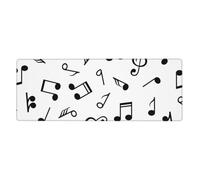 Tema Musical Impreso,Alfombrilla de ratón Grande para Escritorio, Teclado de Ordenador, Base de Goma Antideslizante, 30 x 80 cm
