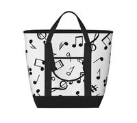Tema musical impreso,Bolsas de almuerzo de gran capacidad, bolsa de mano térmica para mujeres, hombres, trabajo, picnic, viajes.