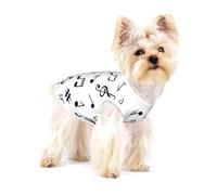 Tema Musical Impreso,Camiseta de algodón sin Mangas para Mascotas, Chaleco Transpirable, Suave y elástico para Cachorros,L