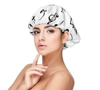 Tema musical impreso,Gorro de dormir de satén para adultos - Gorro de dormir elástico para mujer, cubrecabello nocturno