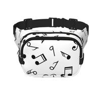 Tema Musical Impreso,Riñonera Cuadrada de Doble Capa, Bolso de Viaje, Bolso Informal para el Pecho.