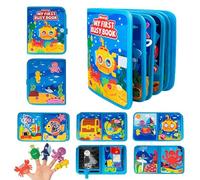 Tema Oceano Busy Board Libro Montessori, Quiet Book Sensoriale Educativo, Giochi 1 2 3 4 5 6 Anni, Pannello di Feltro Attività, Valigetta Montessori Bambini