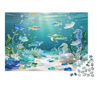 Tema Peces Oceánicos Puzzle de 1000 Piezas Material de Papel Puzzle para Adultos Escena Natural Submarina Relajación Atención Actividad Familiar Decoración Regalo 52x38cm/1000pcs