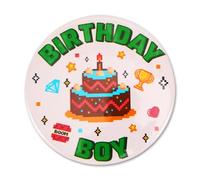 Tema Pixel Insignia Birthday Boy, 5,8cm Pin Cumpleaños Redonda Insignia Boy para Celebraciones de Fiesta & Accesorios Outfit