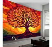 Tema Vegetal Árbol Grande Hojas De Otoño Papel pintado fotográfico tejido no tejido 200 x 140 cm murales decorativos modernos para pared Color Naranja, póster de pared para habitación infantil y salón