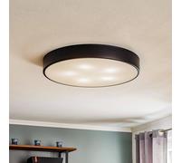 TEMAR LIGHTING Plafón Cleo con difusor de vidrio, negro, Ø 60cm True