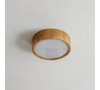 TEMAR LIGHTING Plafón Cleo DR275, IP54, Ø 27,5 cm, madera de roble, E27