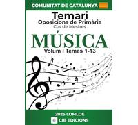 Temari oposicions Primària MÚSICA: Cos de mestres 2026 CATALUNYA (Música Catalunya 2026)