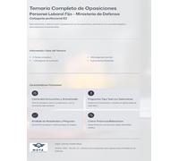 Temario completo de Oposiciones. Personal laboral fijo - Ministerio de Defena: Parte común. Categoría profesional E2