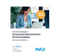 Personal De Administracion De Universidades. Temario General Materias