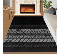Temas de Carreras de Black Tire Rate Boys Room Tapete Home Decoe, Minimalismo Moderno Alfombras Lavables Antideslizantes Negras, Aplicables al Dormitorio del salón (60x90cm)