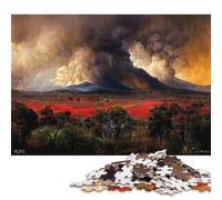 temática de Incendios forestales australianos. Rompecabezas Cuadrado para Adultos y Rompecabezas de Madera. Decoración para el hogar 500 Piezas (52 x 38 cm).