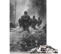 temática de Tropas cruzando un río. Ideal para Adultos niños y niñas. Un Regalo Ideal para cumpleaños. Rompecabezas de Papel. Juegos Casuales. Medidas: 38 x 26 cm / 1000 Piezas.