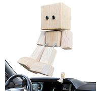 Temblor Figura de Madera Hombre - Figura de Arte Posicionable | Pie Magnético Figura oscilante Niños Decoración de Escritorio Decoración del Hogar