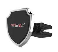 TEMCO Soporte de Móvil para Rejilla de Aire Magnético con forma de Escudo, Soporte movil Iman con Chapa para Smartphone, Porta movil y telefono celular para auto, Accesorios para coche y Movil, Gris