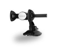 TEMCO Soporte Universal para Movil con Ventosa y con Clip regulable sobre barra. Sencillo y Practico, color negro, gris. Soporte para Movil en parabrisa. Aguanta su movil en Cristal, Compatible con