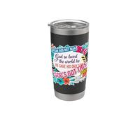 Teme a Dios, no al hombre, Dios amó tanto al mundo La fe cristiana Vaso térmico de acero inoxidable de doble pared
