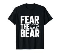 Teme al Oso para los Amantes de la Vida Silvestre Camiseta gráfica económica, Hombre, Negro, L