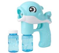 Temeemeg Máquina de Burbujas de Ballena Soplador de Burbujas de Ballena para niños con 2 soluciones Lindo Fabricante de Tiburones para niños Juguete de Verano Sin batería Azul..