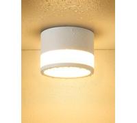 Temgin Focos Cilindro Superficie IP65 Blanco Aplique Techo LED Exterior Para Baño, 12W Diseño Blanco Cálido Minimalista Aluminio Downlight Sin Taladrar IRC82 Para Pasillo Cocina Salón Ø10cm