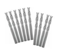 Temhyu 10 Uds 3.175/4/6/8mm vástago 2 flauta fresa en espiral fresadora CNC broca de grabado for carpintería fresa de extremo plano de carburo(6.0x52)