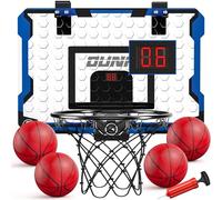 TEMI Canasta de baloncesto para interiores, minicanasta de baloncesto con 4 pelotas, sobre la puerta, tablero de baloncesto para niños y adultos, juguete de baloncesto para niños y niñas, edad 3, 4,