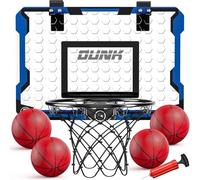 TEMI Canasta de baloncesto para interiores, minicanasta de baloncesto con 4 pelotas, sobre la puerta, tablero de baloncesto para niños y adultos, juguete de baloncesto para niños y niñas, edad 3, 4, 5