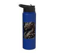 Temible dragón oscuro en fantasía Stainless Steel Insulated Water Bottle