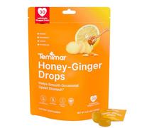 Temimar Gotas de miel y jengibre para aliviar las náuseas, malestar estomacal suave, caramelo de jengibre para el mareo matutino y por movimiento, con jengibre, limón, menta verde y vitamina B6, 30